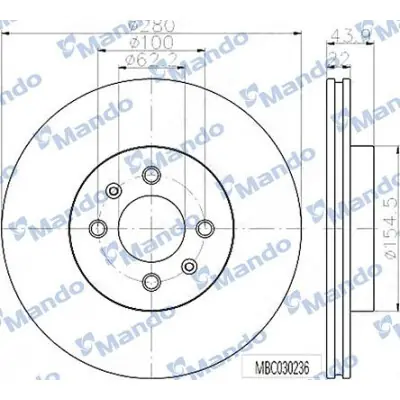 Entrega Rápida Disco de freno MANDO MBC030236 MANDO MBC030236